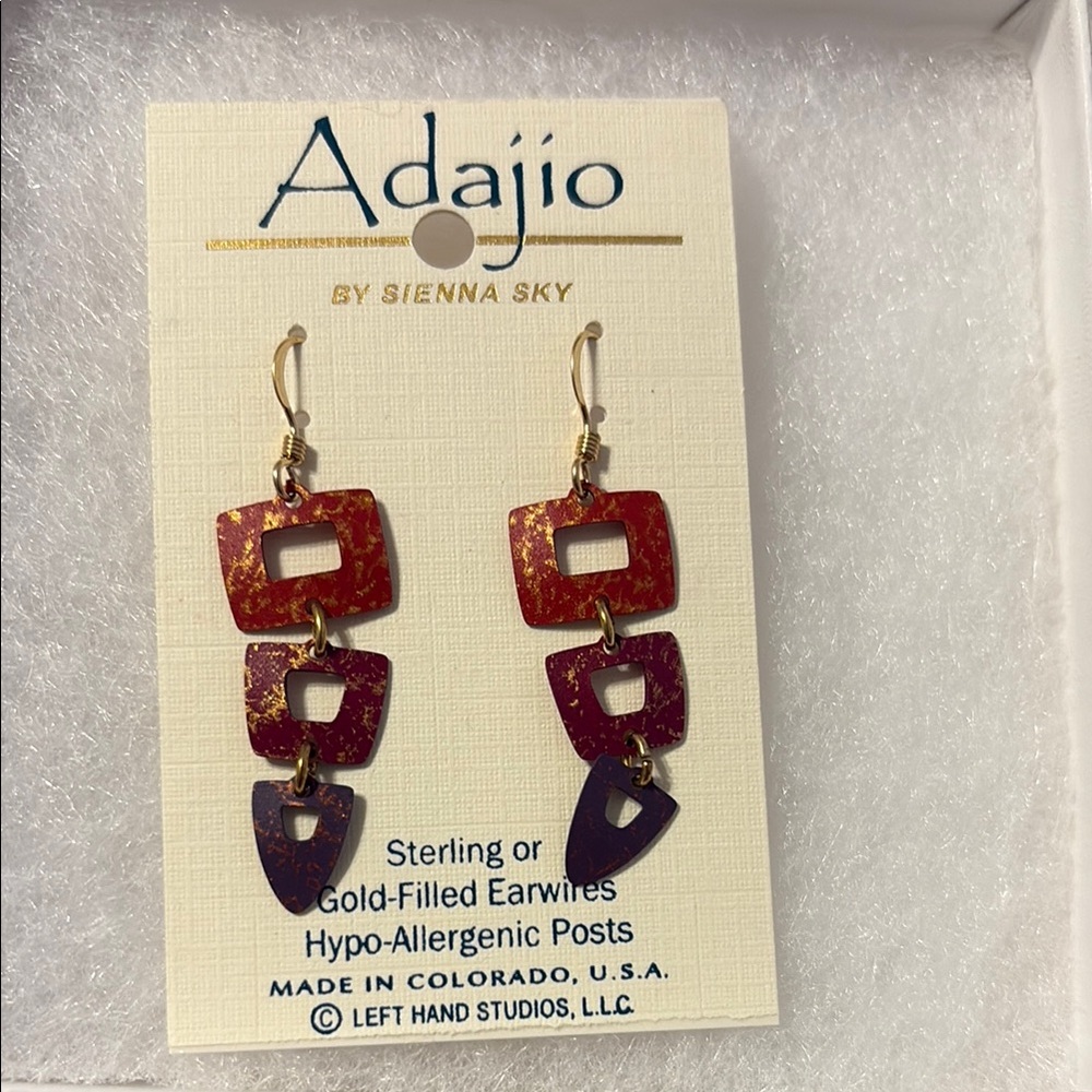 Sienna Sky Red and Purple Geometric Dangle Earrings